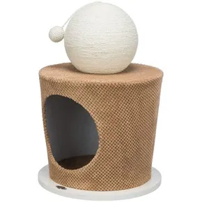 Kratzballhöhle, 36 x 50 cm, Plüsch/Sisal, Taupe